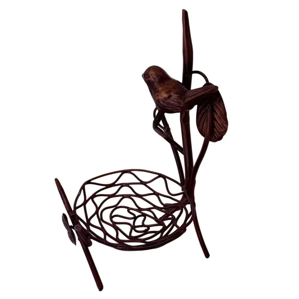 Bird Branch Nest Copper‎ Candle Holder French Country Centerpiece
